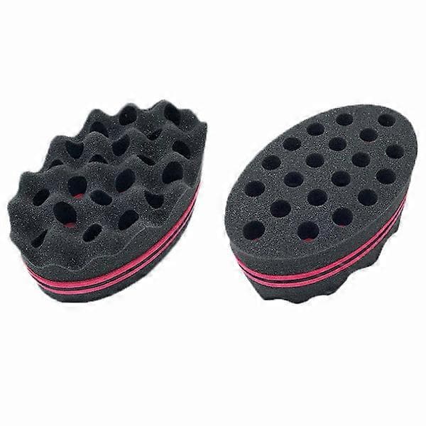 Magic Curl Sponge Twist Sponge Dobbeltsidet hårbørste Svamp Hårsvamp Twist Curl Svamp