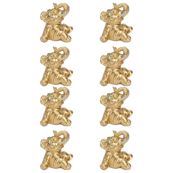 8 st Guld Resin Elefant Staty Hem Bordsdekoration Födelsedagspresent
