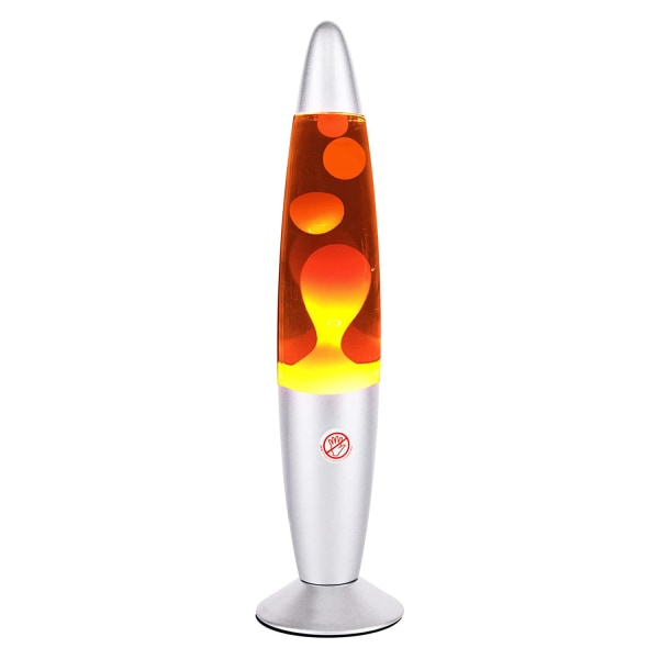 Den nye oransje futuristiske lavalampen med bryter