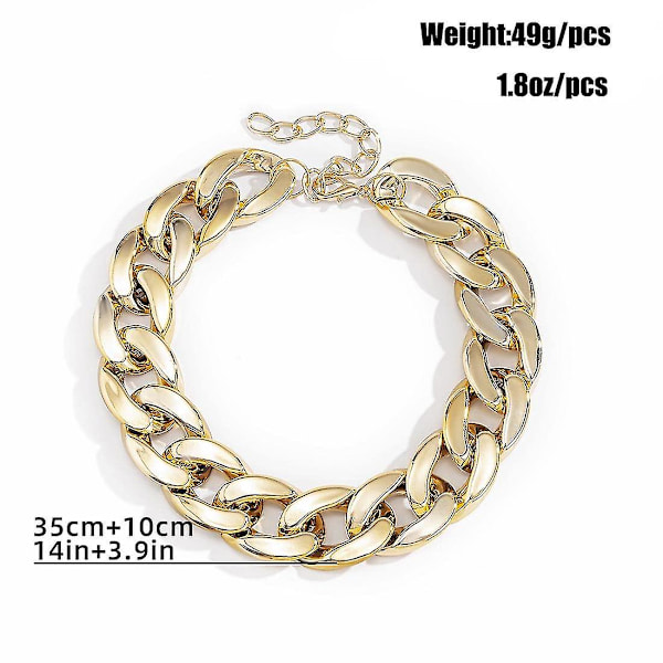 Punk Cuban Link Chain Choker Halsband Guld Lätt Chunky Oval Chain Link Halsband Statement Hip Hop smycken