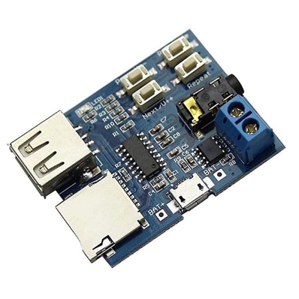 Mp3 Lossless Decoding Board Mp3 Decoder Module Tf Card U Disk Decoding Player kommer med strømforsterker blue