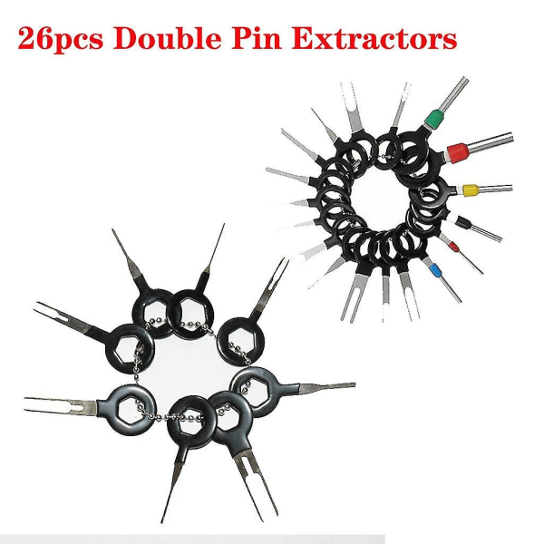 73 stk Set Pin Ejector Wire Kit Extractor Auto Terminal Removal Connector Black