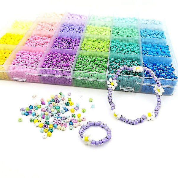 Macaron små frøperler i glass 4mm