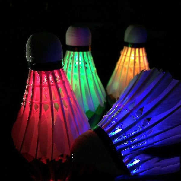 Slitesterk og lys ledet badminton-fjærball for innendørs / utendørs (4 farger)