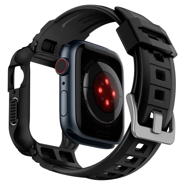 【BQ】Spigen Apple Watch 44/45 mm Case/Strap Rugged Armor 'Pro' Black 50