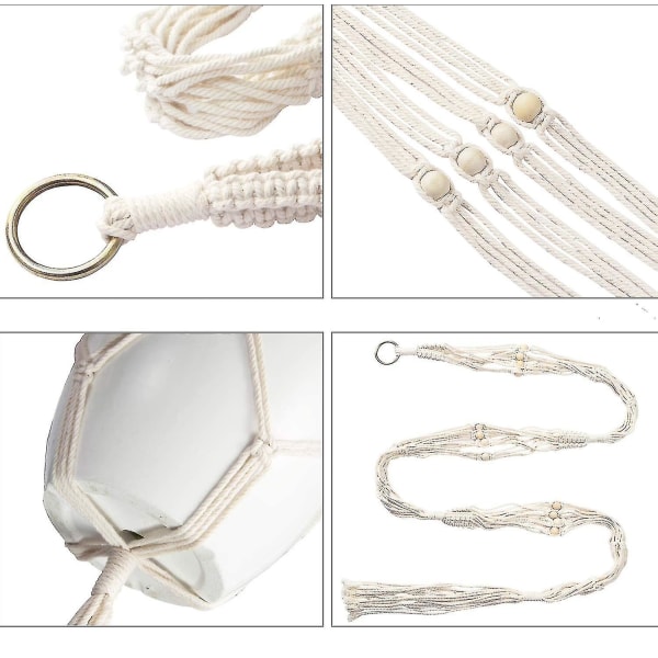 Macrame växthängare med krokar, hängande set inomhus utomhus