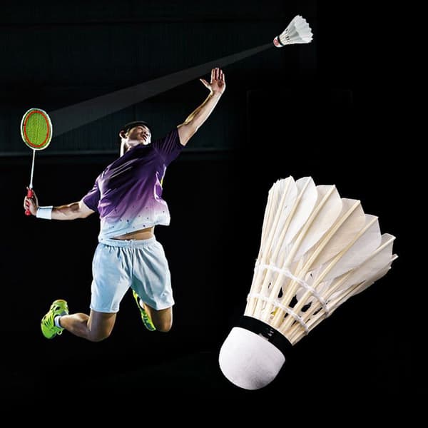 12 stk. hvide badmintonbolde til sportstræning