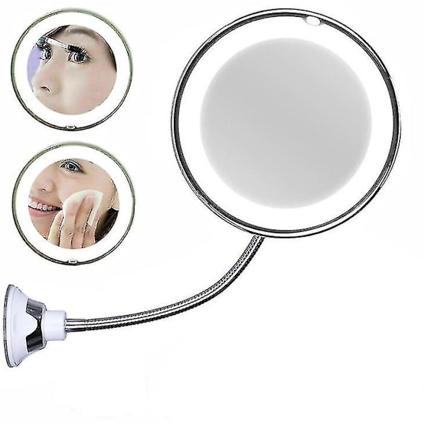 10x suurentava meikkipeili Led-valolla My Flexible Mirror taivutettava