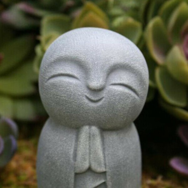 Buddha Jizo Monk Skulptur Bønn Statue Figur Hjem Hage Utendørs dekorasjon