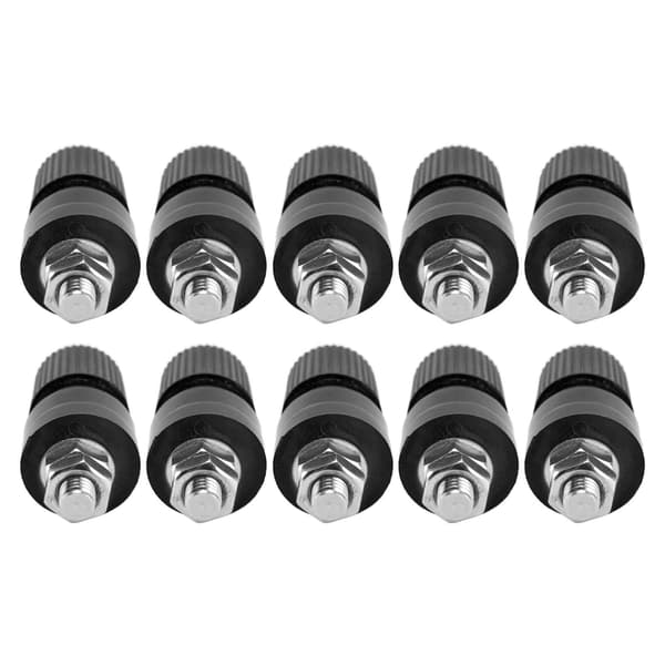 10 stk. bindestolpe M6 gevind messing nikkelbelagt svejseterminal Stud Connector 0‑380V Sort