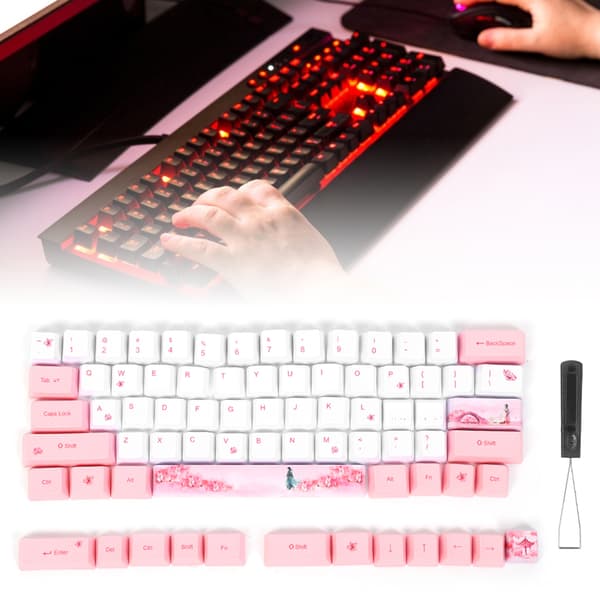 Cute Girl-Pattern Sublimation PBT Keycaps for Mechanical Keyboard (73 PCs)