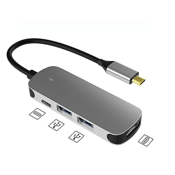 USB Typ C Hub 4 i 1 adapter 4 portar höghastighetsläsare USB C till USB 3.0 HDMI-omvandlare