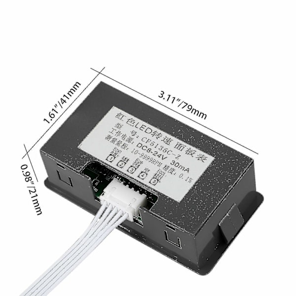 4 Digital LED turteller Rpm Speed ​​​​Meter + Hall nærhetsbryter Sensor Npn