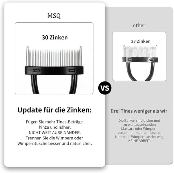 【BQ】Eyelash Comb, Eyelash Separator, Mascara Applicator, Eyelash Fixing Tool, Curved Makeup Brush Tool, Black.