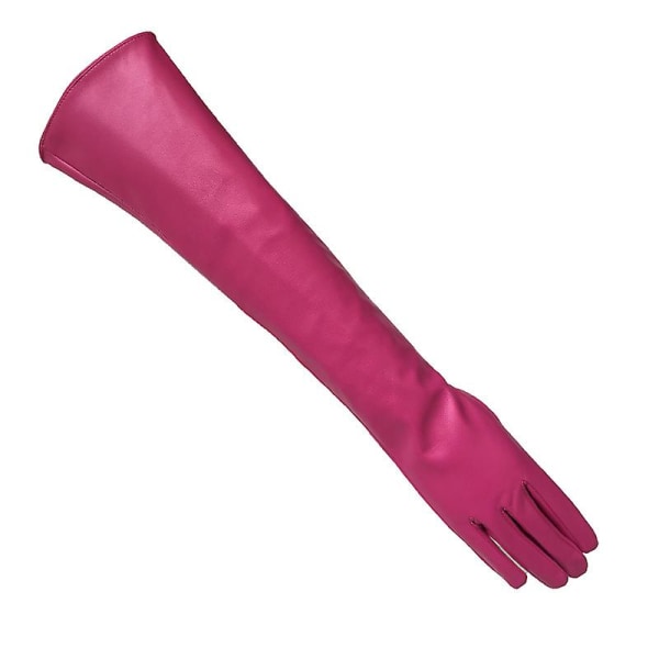 Simulationshandskar för kvinnor Läder Silkeslen Foder Långt över armbågen 50cm Vit S S Rosa S Pink