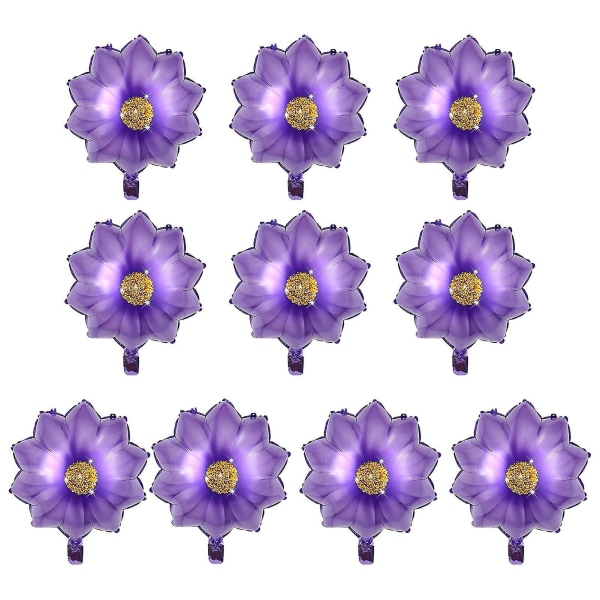 10 stk Blomsterballon Let at samle Rivefast aluminiumsfolie Miljøvenlig multi-formål Solblomst Ballon Festdekoration Purple