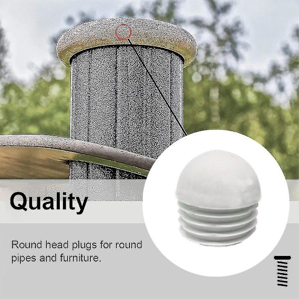 32 delar rörpluggar, runda cap, rör, lamellpluggar 19mm White