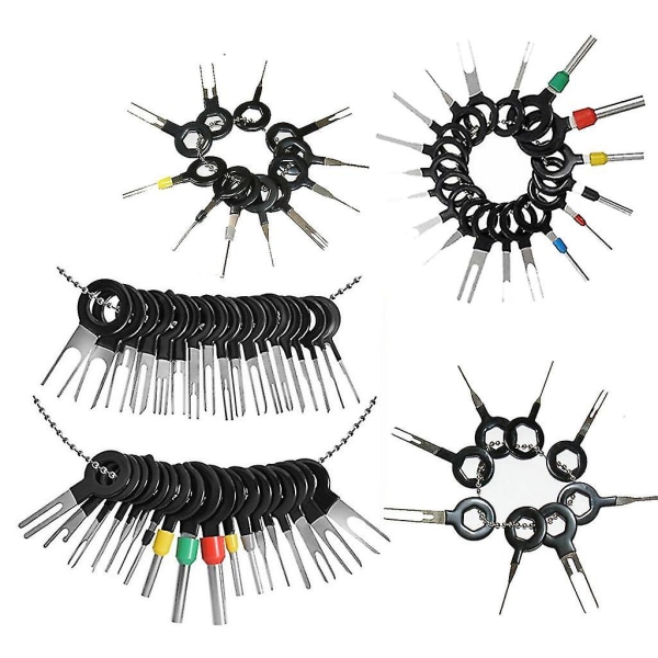 73 stk Set Pin Ejector Wire Kit Extractor Auto Terminal Removal Connector Black