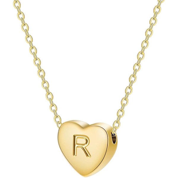 Snyggt initialt halsband Bokstäver A till Z 26 Alphabet Heart Pendant Halsband
