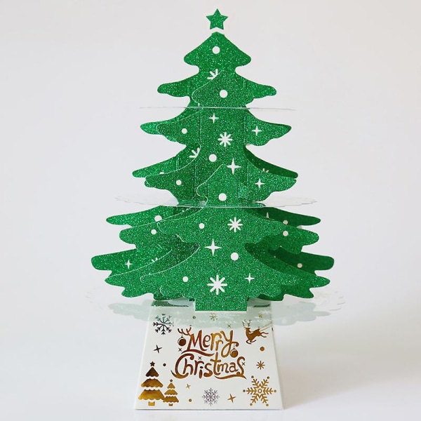 Vihreät joulukoristeet Mini Desktop -joulukorttikoriste Hehkuva joulukuusi valoketjulla