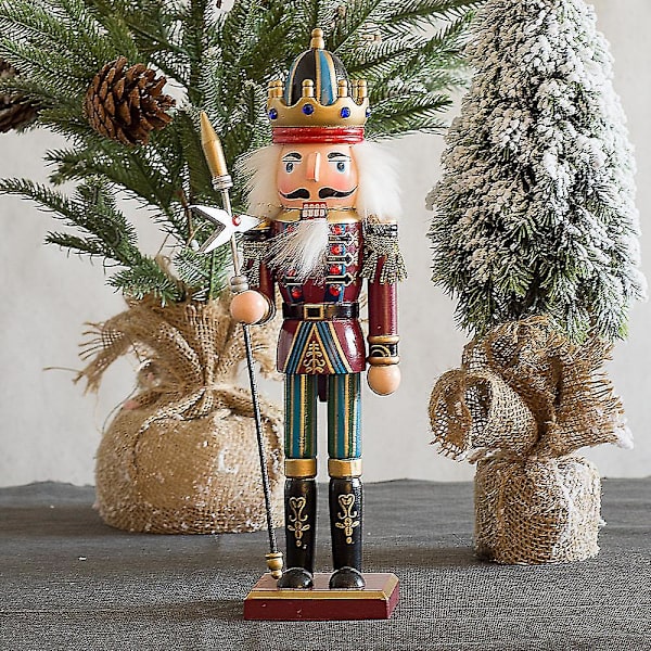 30 cm Nötknäppare Puppet Tenn Soldat Trä Valnöt Man liten prydnad D