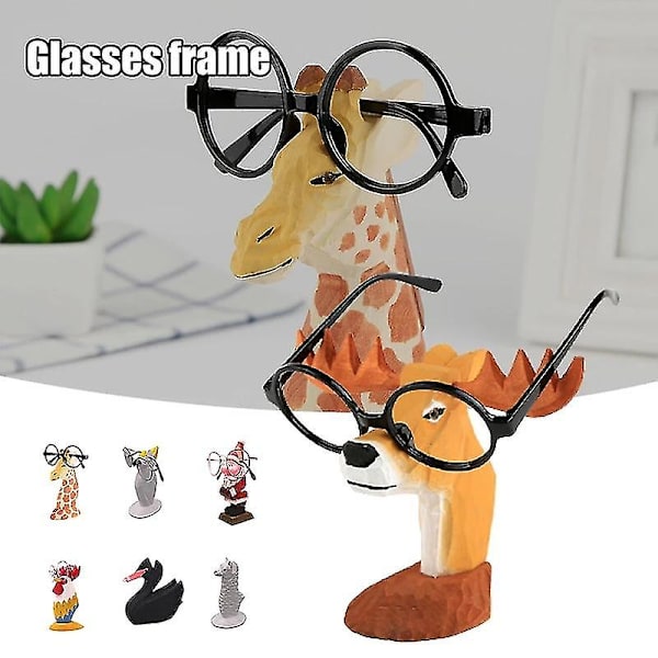 Kreativt trä handsnidade glasögonhållare Glasögonställ Displayställ Elk