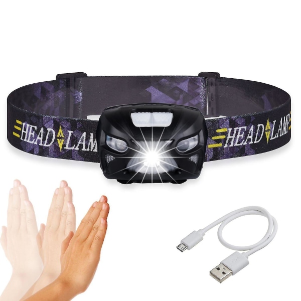 Led Head Torch Strålkastare Rörelsesensor Kontroll