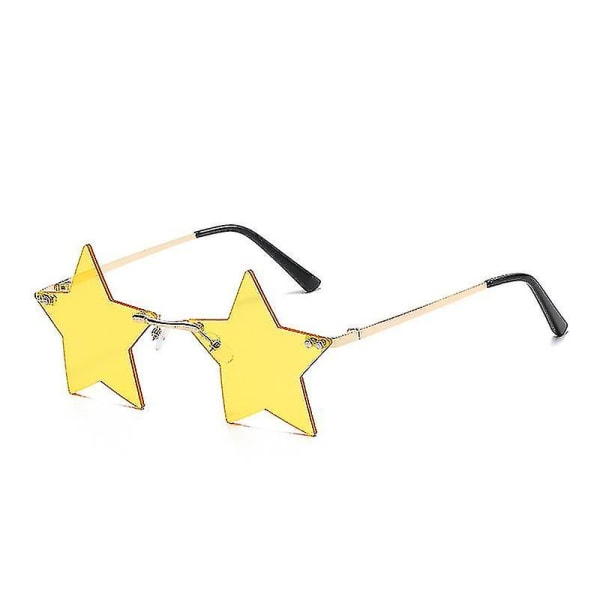 1 Pair Star Shaped Glasses Party Eyeglasses Personality Fashion Glasses Yellow