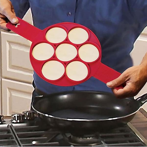 7 Hull Silikonform Pannekake Maker Nonstick Egg Ring Maker Kjøkken Baking Matlaging Form Matlagingsverktøy