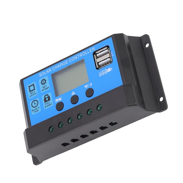12V 24V Solar Charge Controller Dobbelt USB-port 10A Industriel Solpaneloplader