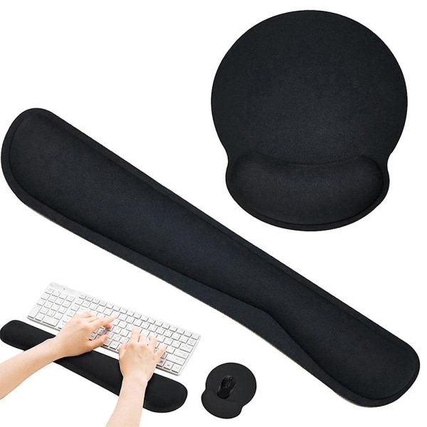 Memory Foam Set halkfri musmatta Handledsstöd & tangentbordsarmstöd för kontorsdator Laptop