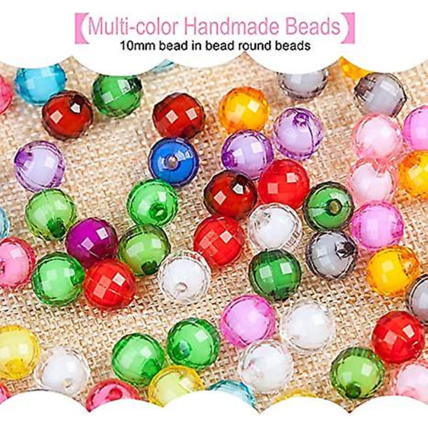 720 stk slikfarve akryl hjerteformede perler stjerneperler, farverige forskellige plastik pastelperler hjerteformede runde søde løse perler Bulk til armbånd Beaded shape beading