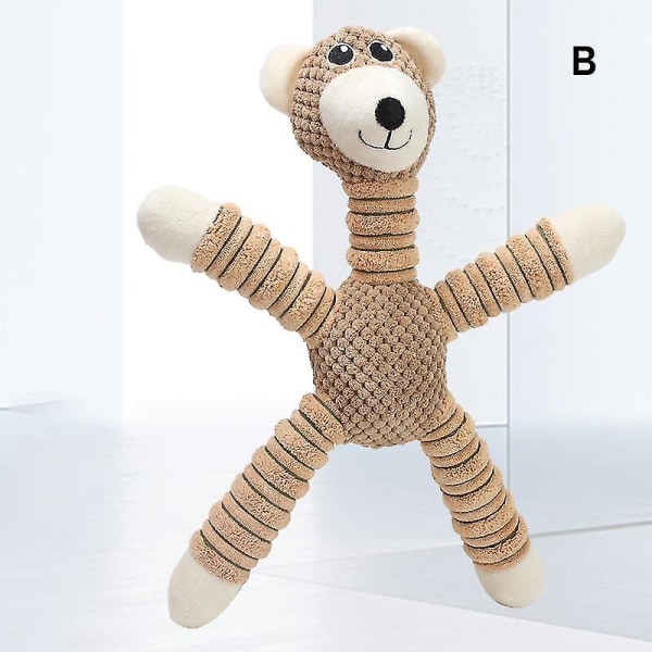 Pipande djur Husdjursleksak Hundtryck Sjung Pipertuggleksak Mjuk bettsäker stoppning Plysch Interactives Toy Ny B
