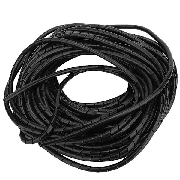 2-pakke Wire Protector Spiral PP Wire Kabelbeskyttelse Tilbehør Wire Sleeve Sort 6mm