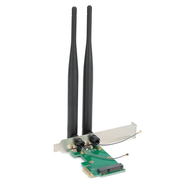 Mini PCIE til PCIE Adapterkort Trådløs Wifi Desktop Computer Netværkskonverter (6DB Antenne)