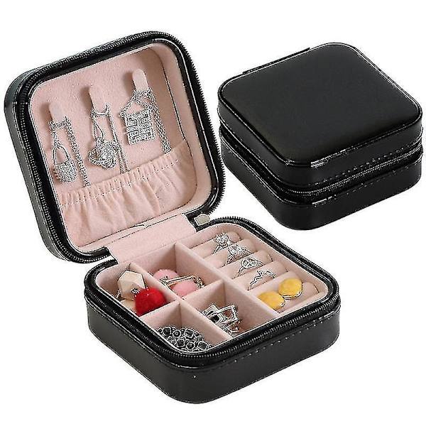Smykker Organizer Læder Rejse Smykker Opbevaring Display Etui Bærbar Ørering Halskæde Opbevaringsboks Light Pink