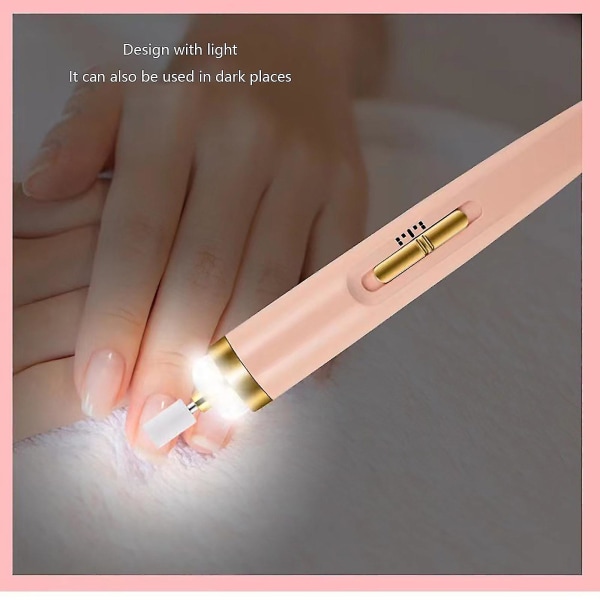 Neglelakker seks i én neglelak Elektrisk manicure negleinstrument Pink