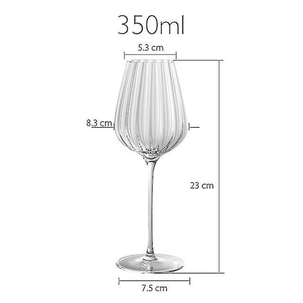 Europa Transparent Ripple Krystalglas Luksus husholdningspokal Kreativ Champagneglas Rødvinsglas Romantisk bryllupskop CLEAR 350ml