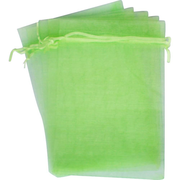 50 st gröna organza presentpåsar Medium 20 x 30 cm Smyckespåsar med dragsko Bröllopsfest Favör- och godispåsar