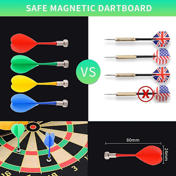 Magnetisk darttavla, inomhus utomhus dartspel för barn med 6 st Magn