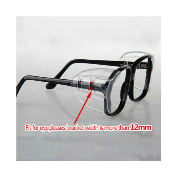 Universal, holdbart, gennemsigtigt sideskjold, der beskytter brillernes sikkerhed