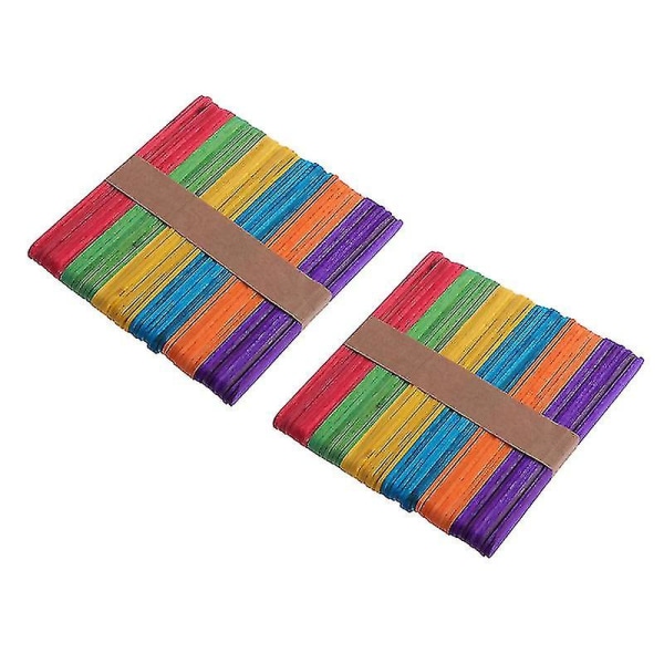 100 st Popsicle Sticks Träfärgade Craft Sticks Sticks Perfekt för barn Gör-det-själv-projekt Hantverk skolmaterial