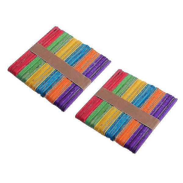 100 stk Popsicle Sticks Træfarvede Craft Sticks Sticks Fantastisk til børn Gør-det-selv-projekter Crafting School Supplies