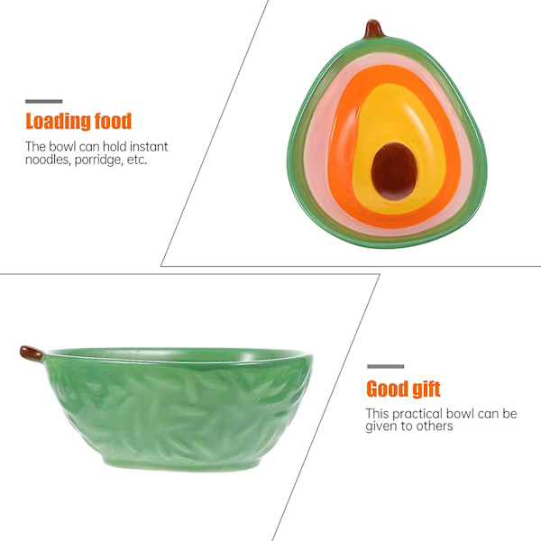 Keramisk salladsskål Spannmålsskål Pastaskålar Söta fruktformade skålar för soppa Fruktfat Barnmatbehållare 5 tum Dumpling Plate (Avocado)