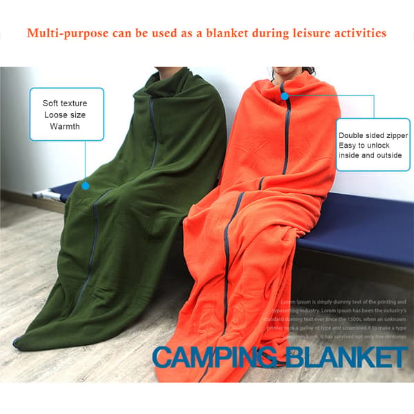 Fleece Sovepose Liner til Flere Formål Fritidstæppe Camping Soveunderlag
