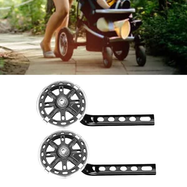 Børnecykel Støttehjul til Drenge Piger Sikker Kørsel Sort