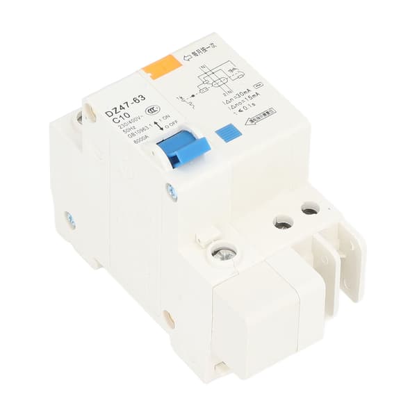 Mini MCB afbryder 1P+N 10A 230V 400V 30mA 6000A brydeevne til hjemmet