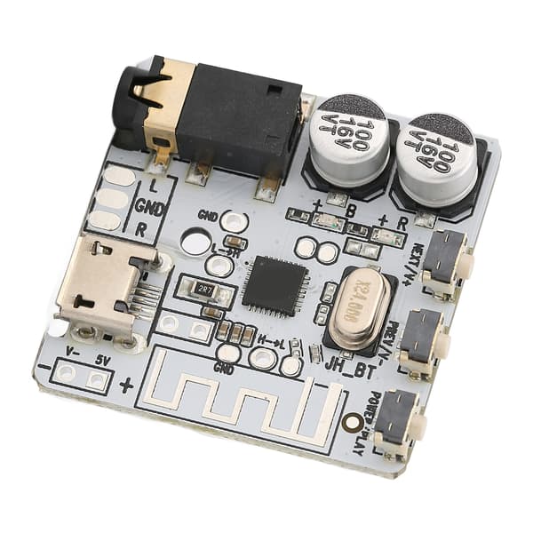 Bluetooth Receiver Board Bluetooth 5.0 Stabil Stereo Forstærker Board med Knapstyring til DIY Hvid
