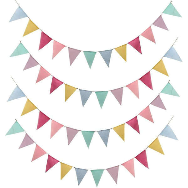 Bunting Banner,13 Feet Burlap Pennant Flag,fabric Triangle Flags