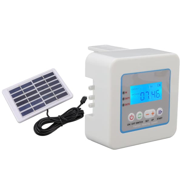 Mikro Automatisk Drypvandingssæt Programmerbar Timer Solar Multifunktion Vandingssprøjte LED-display